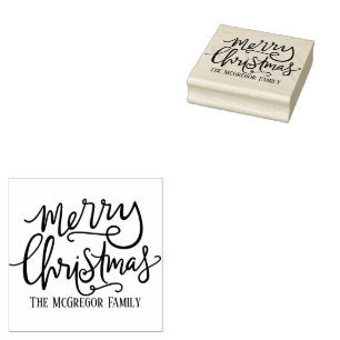 Frohe Weihnachtsfamilie Name Card und Stationary Gummistempel