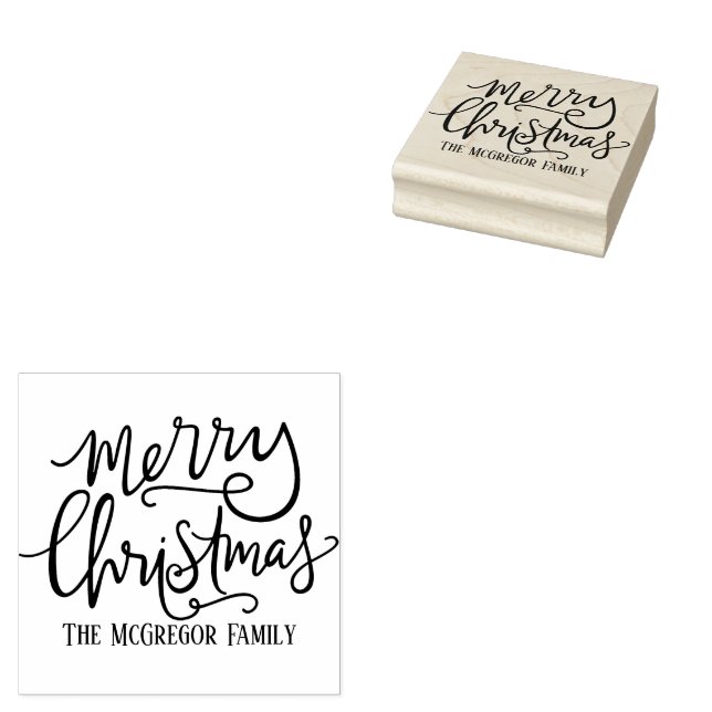 Frohe Weihnachtsfamilie Name Card und Stationary Gummistempel (Stempel)
