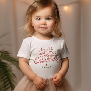 Frohe Weihnachtsfamilie Name Reindeer Holiday Kleinkind T-shirt