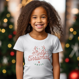 Frohe Weihnachtsfamilie Name Reindeer Holiday T-Shirt