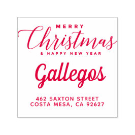 Frohe Weihnachtsfamilie Rücksendeadresse Permastempel