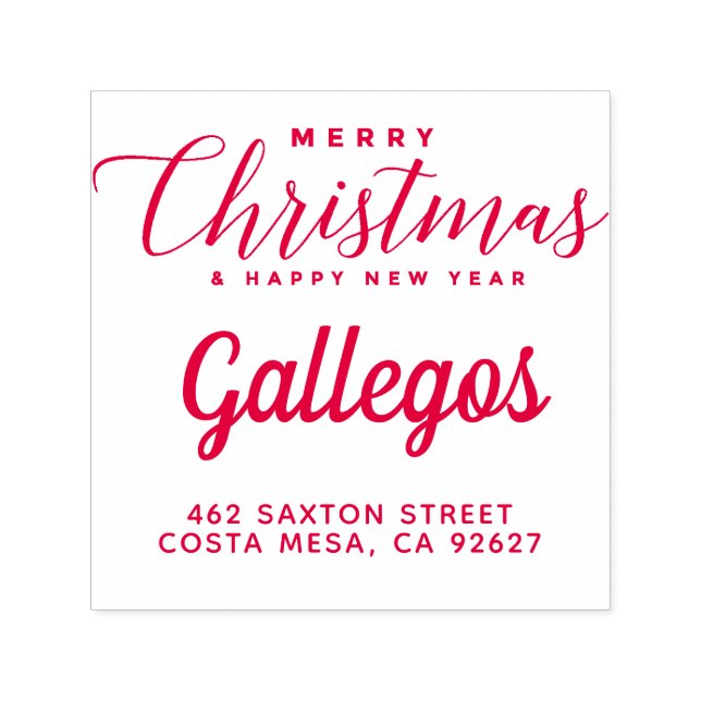 Frohe Weihnachtsfamilie Rücksendeadresse Permastempel (Design)