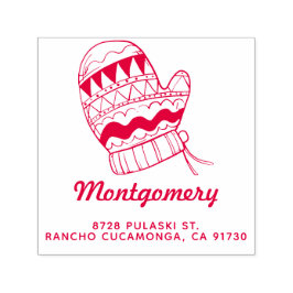 Frohe Weihnachtsfamilie Rücksendeadresse Permastempel