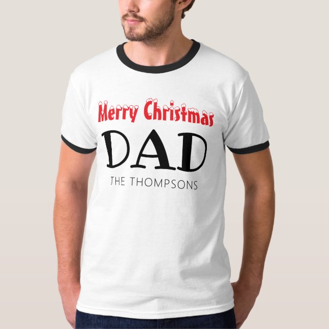 Frohe Weihnachtsfamilie Vater T-Shirt (Vorderseite)