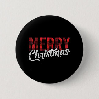 Frohe Weihnachtsfamilie Xmas Red Buffalo Kariert Button