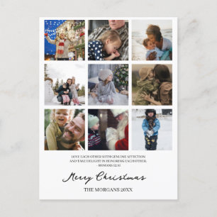 Frohe Weihnachtsfamilien Fotos und Schrift Feiertagspostkarte