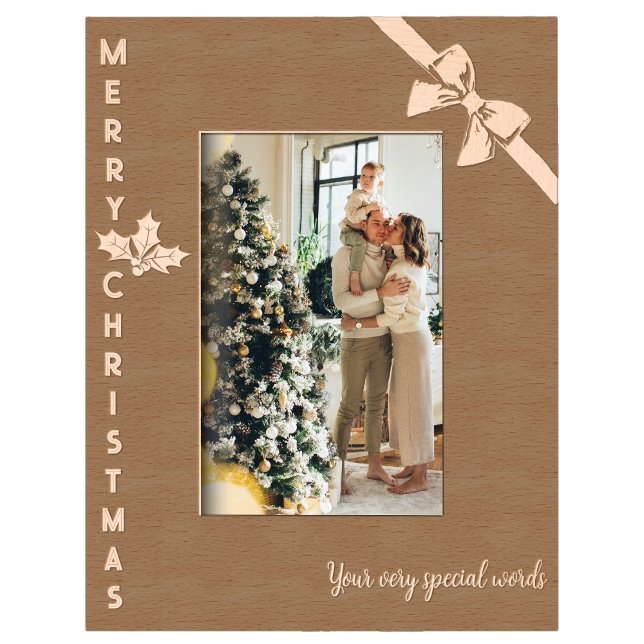 Frohe Weihnachtsfamilienbild Brauch Geätzte Rahmen (Von Creator hochgeladen)