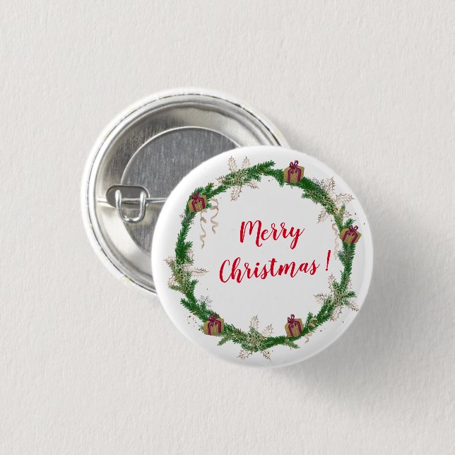 Frohe Weihnachtsfeier Button (Vorne & Hinten)