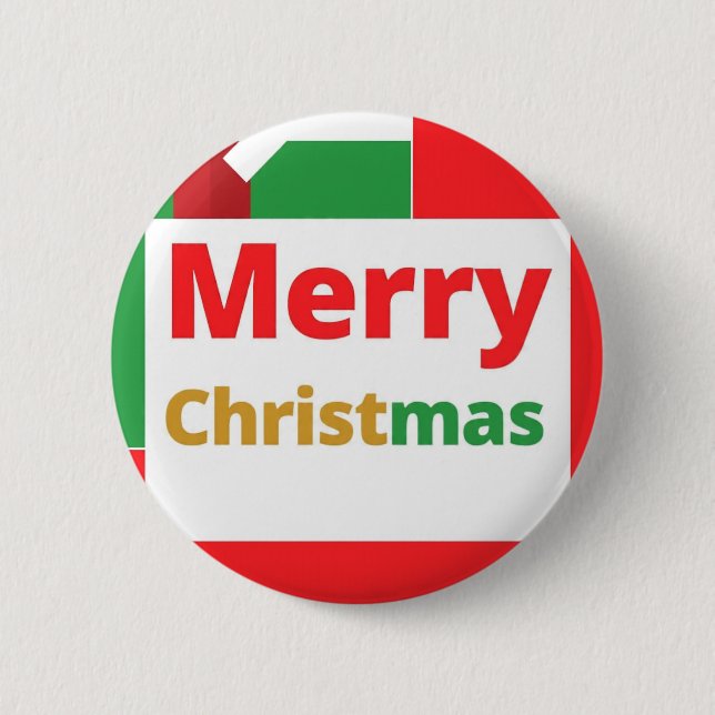 Frohe Weihnachtsfeier Design auf Button (Vorderseite)