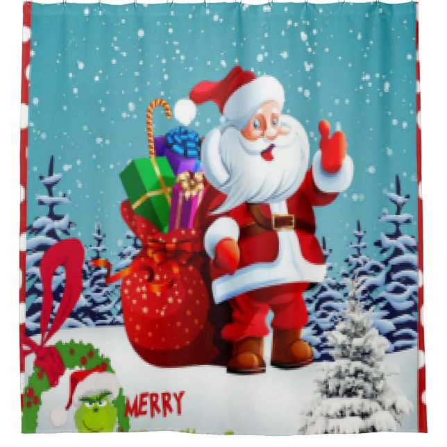 Frohe Weihnachtsfeier Duschvorhang (Vorderseite)