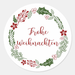 Frohe Weihnachtsfeier, Frohe Weihnachten Runder Aufkleber