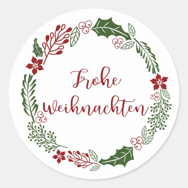 Frohe Weihnachtsfeier, Frohe Weihnachten Runder Aufkleber (Vorderseite)