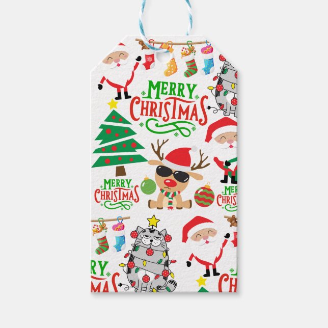 Frohe Weihnachtsfeier Geschenkanhänger (Vorderseite)