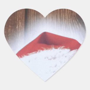 Frohe Weihnachtsfeier, Hut des Weihnachtsmanns Herz-Aufkleber