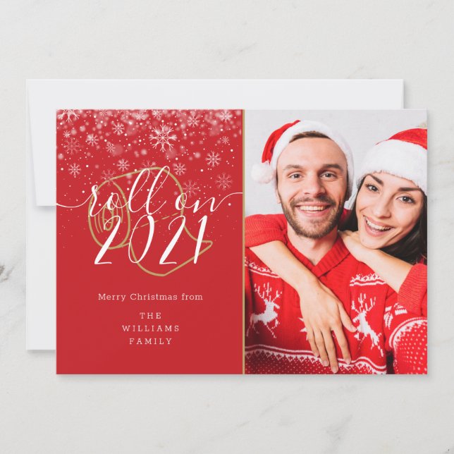 Frohe Weihnachtsfeier im Neujahrsfest Foto Feiertagskarte (Vorderseite)