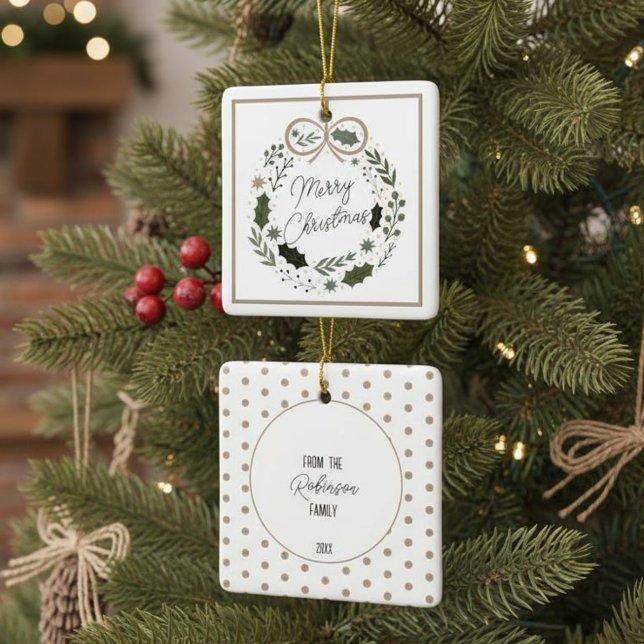 Frohe Weihnachtsfeier Minimalistisch Moderne Keramikornament (Von Creator hochgeladen)