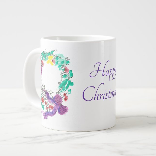 Frohe Weihnachtsfeier mit 2 Bows Jumbo-Tasse (Vorderseite Links)