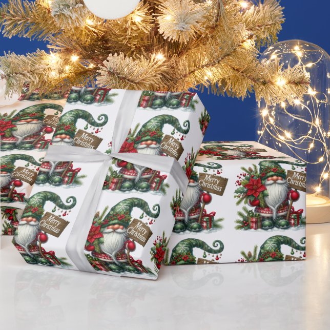 Frohe Weihnachtsfeier mit Dekorationen Geschenkpapier (Feiertage)