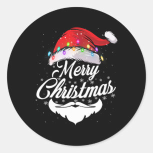Frohe Weihnachtsfeier mit Red Hat Lights Xma Runder Aufkleber