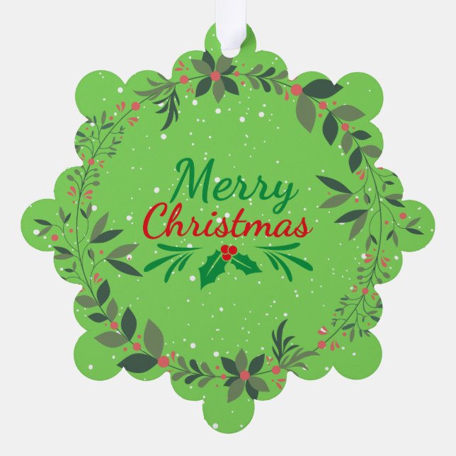 Frohe Weihnachtsfeier Ornament Karte (Rückseite)