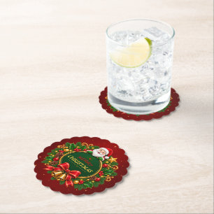 Frohe Weihnachtsfeier Papier Untersetzer Editable