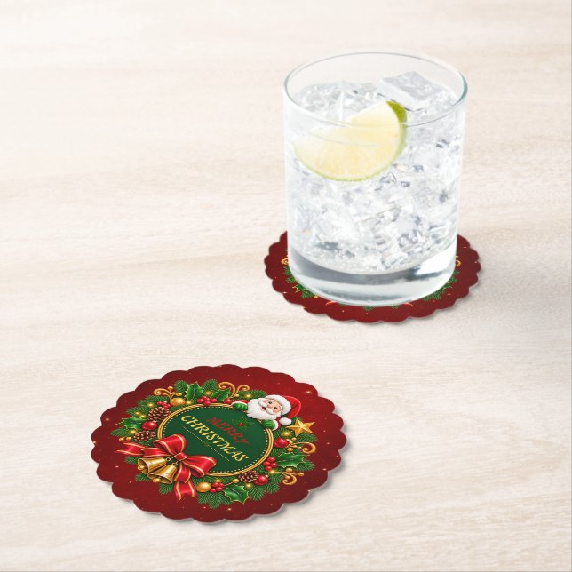 Frohe Weihnachtsfeier Papier Untersetzer Editable (Vor Ort)