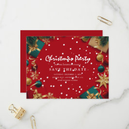 Frohe Weihnachtsfeier Save the Date Einladungspostkarte