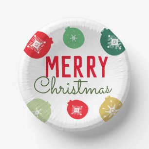 Frohe Weihnachtsfeier Schneeflocken Ornamente    Pappteller