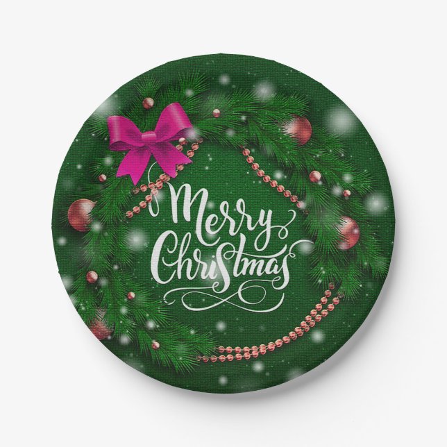 Frohe Weihnachtsfeier Zeit Design Pappteller (Vorderseite)