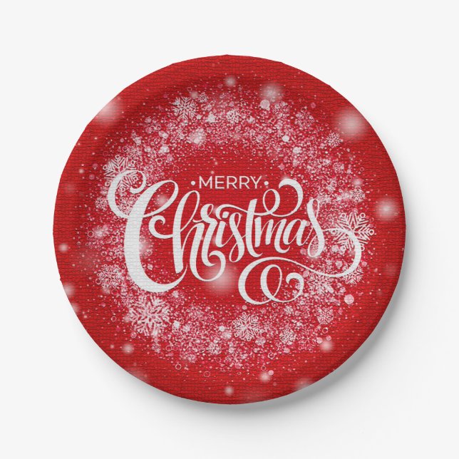 Frohe Weihnachtsfeier Zeit Design Pappteller (Vorderseite)