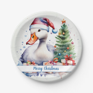 Frohe Weihnachtsfeierliche Gans - Pappteller