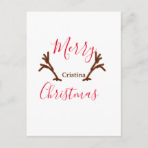 Frohe Weihnachtsfeiertag Rotes Rentierhorn