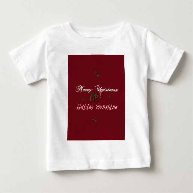 Frohe Weihnachtsfeiertag Sunshine Red Baby T-shirt (Vorderseite)