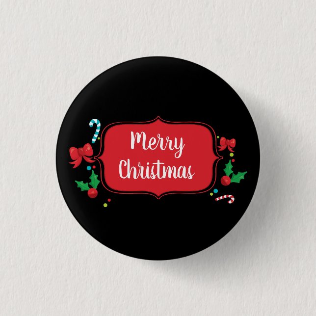 Frohe Weihnachtsfeiertage Button (Vorderseite)