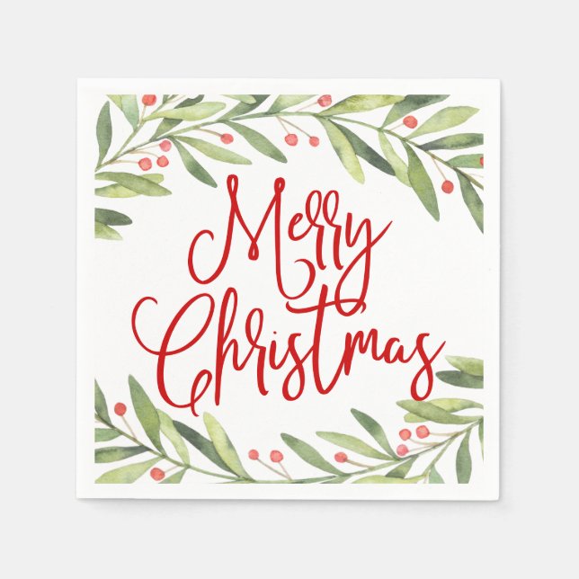 Frohe Weihnachtsfeiertage Cocktail Party Serviette (Vorderseite)