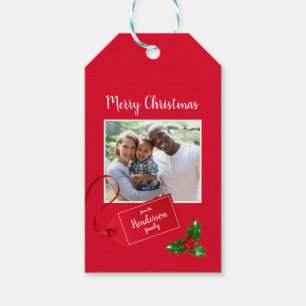 Frohe Weihnachtsfeiertage - Custom Foto - Geschenkanhänger