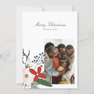 Frohe Weihnachtsfeiertage Foto Floral Feiertagskarte