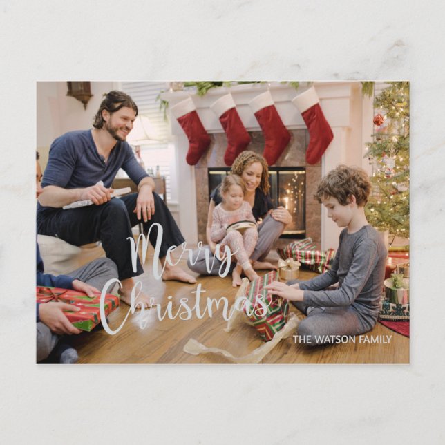 Frohe Weihnachtsfeiertage Foto Gruß Postkarte (Vorderseite)