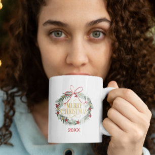 Frohe Weihnachtsfeiertage Kaffeepause Tasse