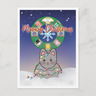 Frohe Weihnachtsfeiertage Katzenpostkarte Feiertagspostkarte