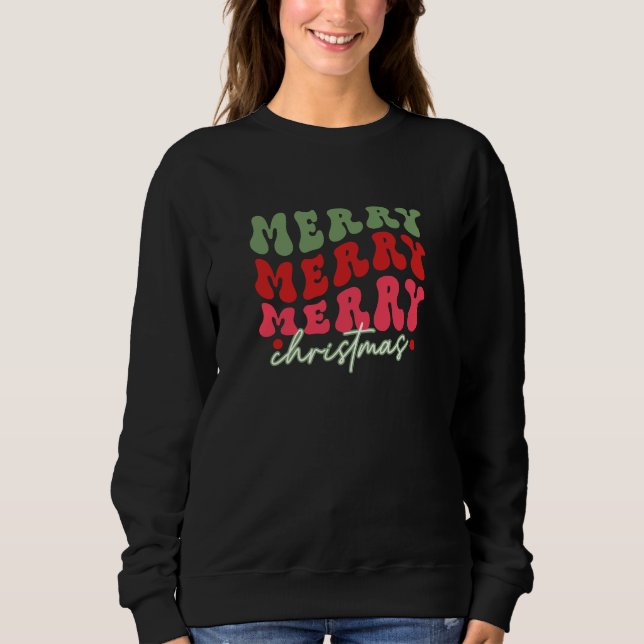 Frohe Weihnachtsfeiertage Moderne Typografie Sweatshirt (Vorderseite)