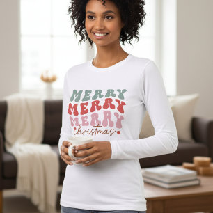 Frohe Weihnachtsfeiertage Moderne Typografie Tri-Blend Shirt