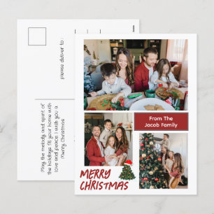 Frohe Weihnachtsfeiertage Modernes Typografisches Feiertagspostkarte