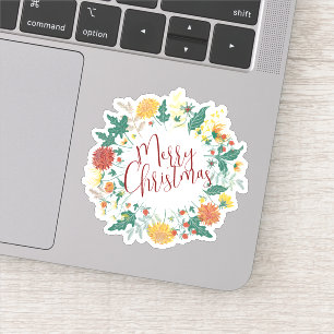 Frohe Weihnachtsfeiertage Neues Jahr Aufkleber