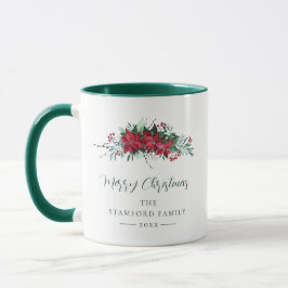 Frohe Weihnachtsfeiertage Poinsettia Custom Tasse