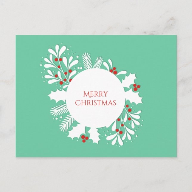 Frohe Weihnachtsfeiertage Postkarte. Postkarte (Vorderseite)