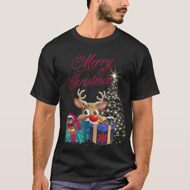 Frohe Weihnachtsfeiertage Raindeer T-Shirt (Vorderseite)