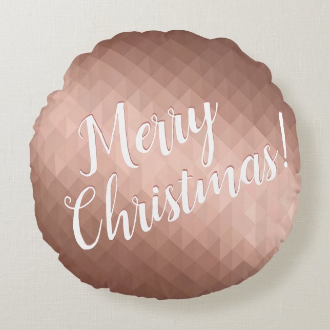 Frohe Weihnachtsfeiertage Rose goldene Chic saison Rundes Kissen (Vorderseite)