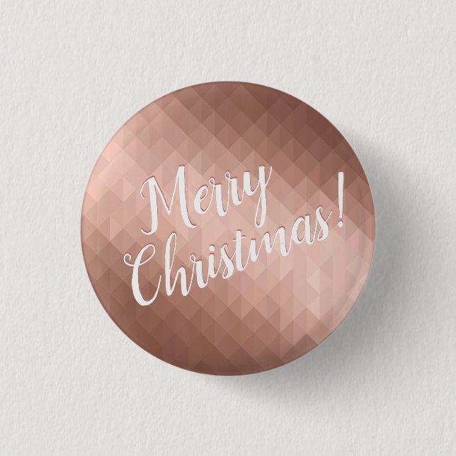 Frohe Weihnachtsfeiertage Rose goldenes Design Button (Vorderseite)