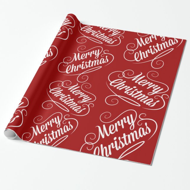 Frohe Weihnachtsfeiertage Rot Saison Design Geschenkpapier (Ungerollt)